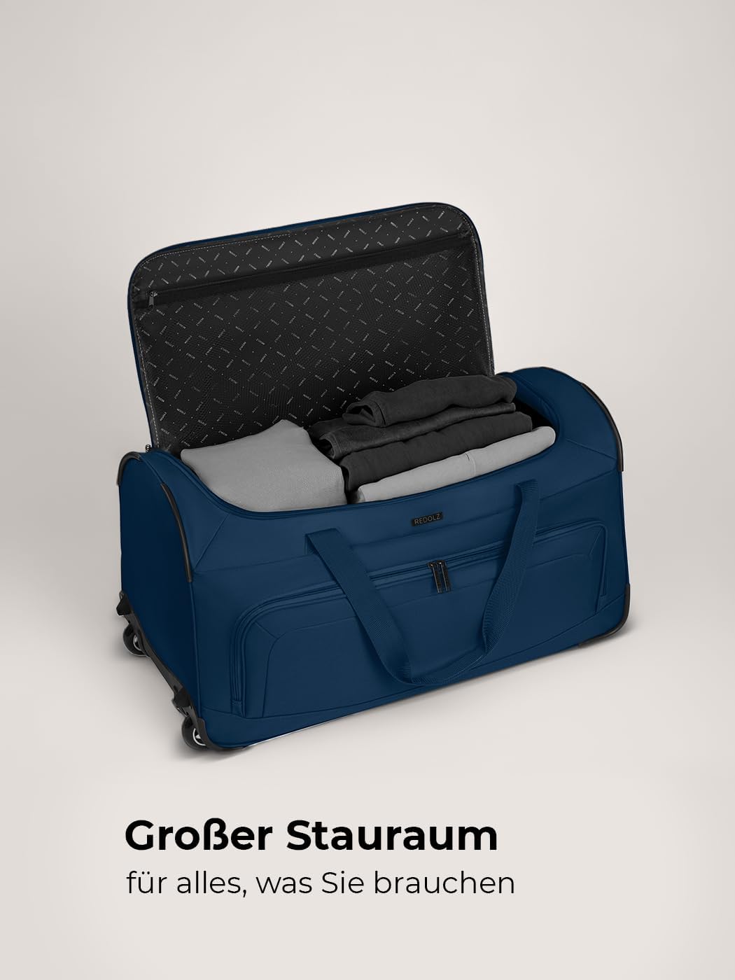 REDOLZ grosse L Trolley-Reisetasche mit Rollen 71 cm | 81 Liter | für Männer & Frauen (Duffle Essent