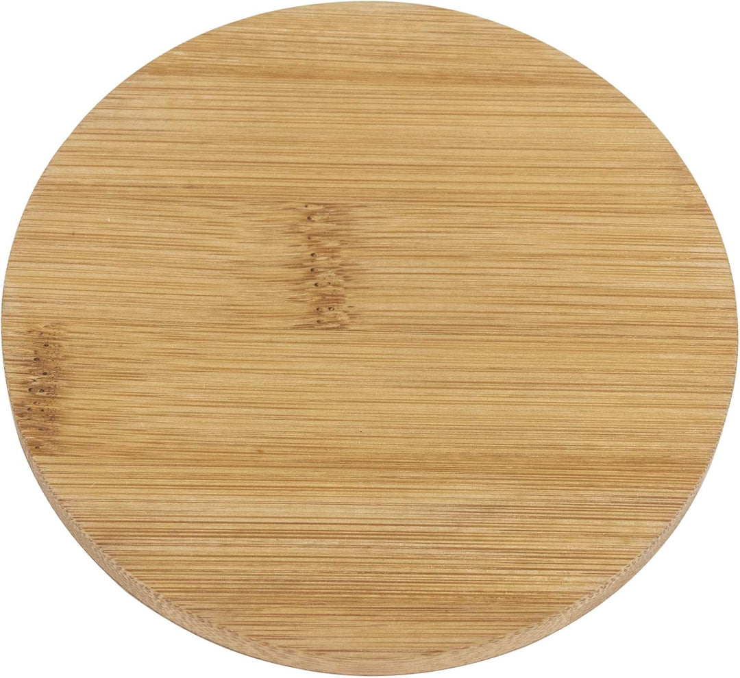 kela Knoblauchtopf Salena, Durchmesser 12 cm, Keramik, weiss, rund, abnehmbarer Bambusdeckel, seitli