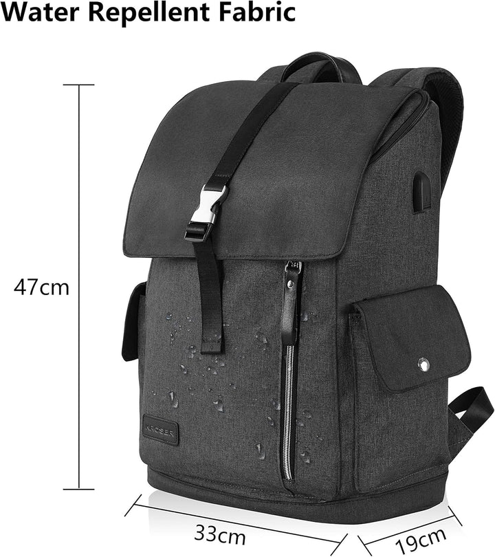 KROSER Laptop Rucksack 17,3 Zoll Damen Herren Schultasche Tagesrucksack Wasserabweisend Grosse Gepäc