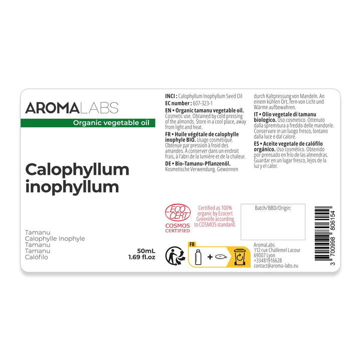 Bio Tamanuöl (Calophyllum inophyllum L) – kaltgepresst &amp; unraffiniert – 100% reines Pflanzenöl – 50