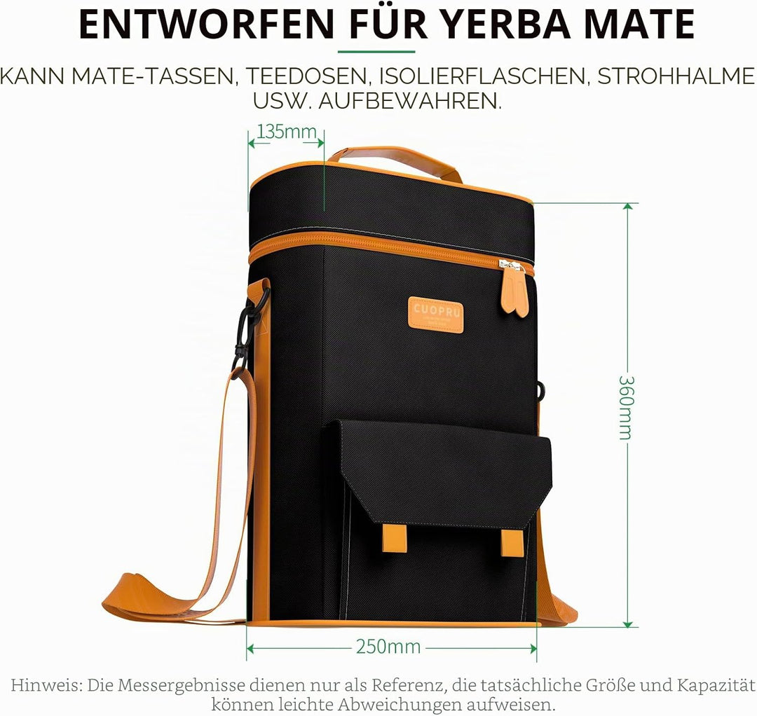 Premium Matero for Yerba Mate Kit – Doppellagig, wasserdicht, 2 Weinflaschentaschen, tragbare Traget