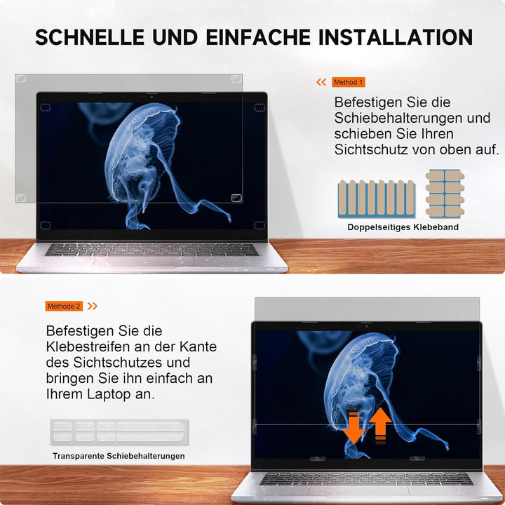 Mamol Sichtschutz 17 Zoll Blickschutzfilter für 16:10 Laptop, Blickschutzfolie Laptop Screen Filter