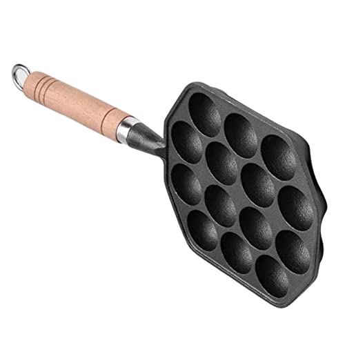 14-Loch-Takoyaki-Pfanne, Antihaftbeschichteter Gusseisen-Oktopus-Fleischbällchen-Maker mit Abnehmbar