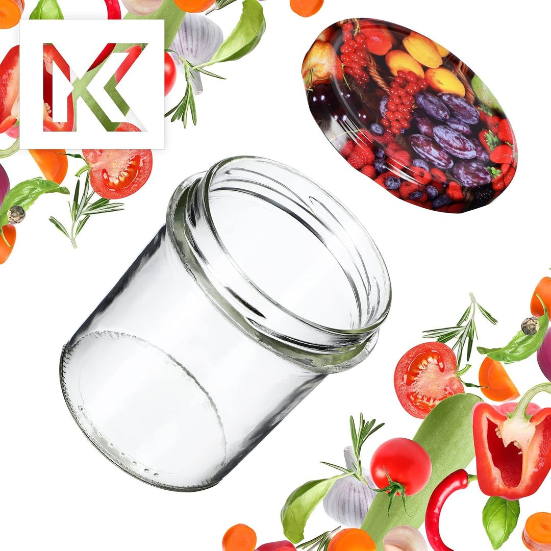 KADAX 10er Set Marmeladengläser 350ml TO82, Einmachgläser Vorratsgläser Mason Jar mit Schraubdeckel,