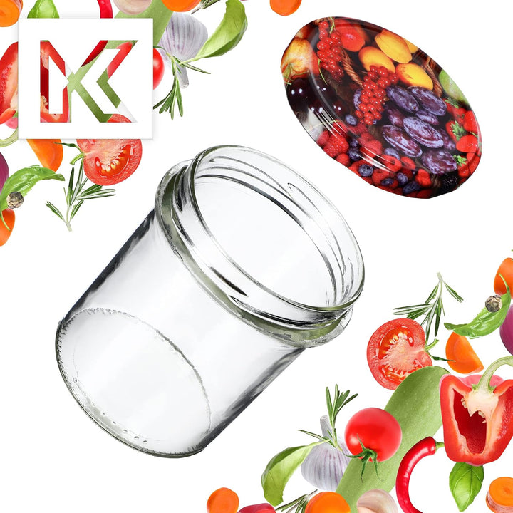 KADAX 10er Set Marmeladengläser 350ml TO82, Einmachgläser Vorratsgläser Mason Jar mit Schraubdeckel,
