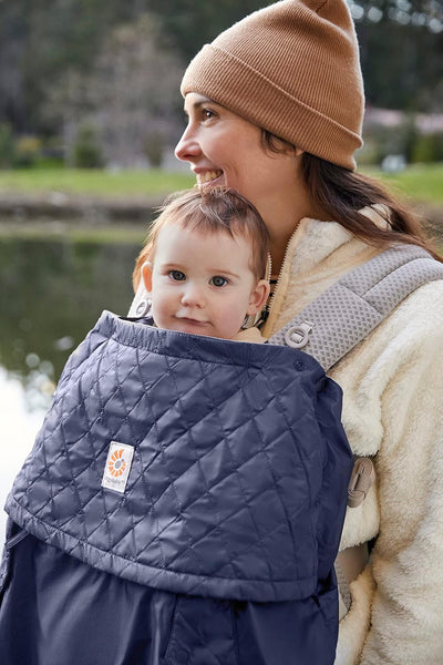 ERGObaby Wintercover, Regenschutz und Kälteschutz mit Fleece-Innenfutter für alle Babytragen, Allwet