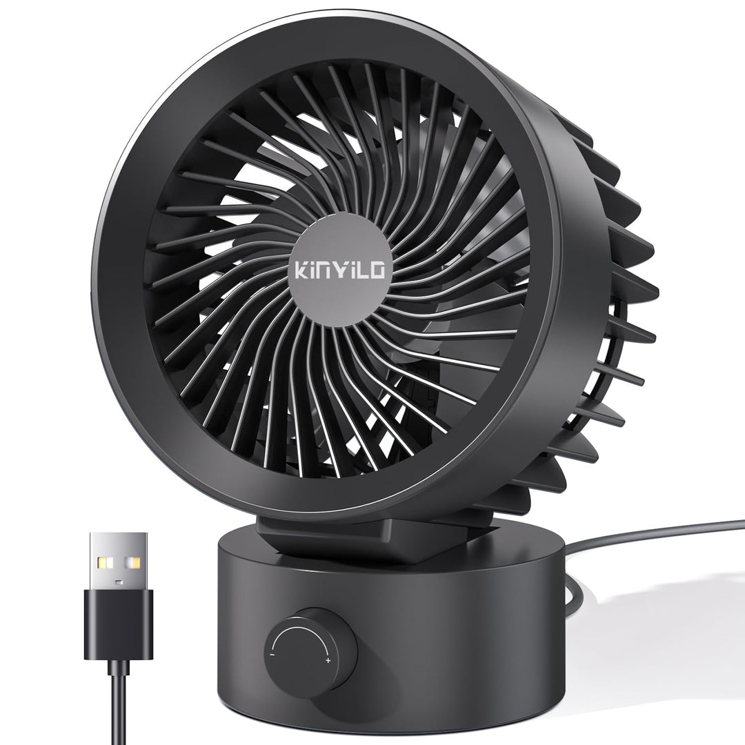 Kleiner Schreibtischventilator, USB-betrieben, stufenlose Geschwindigkeitsregelung, Mini-Ventilator