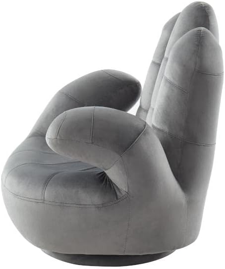 Vente-unique - Kindersessel Fingersessel drehbar - Samt - Anthrazit - Catchy