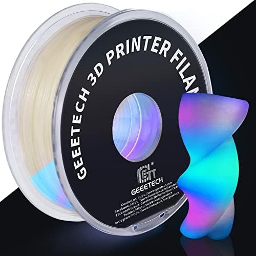 Geeetech PLA Filament, 3D-Drucker PLA Filament 1 kg Spule, Genauigkeit +/- 0,02 mm, Leuchtender Farb