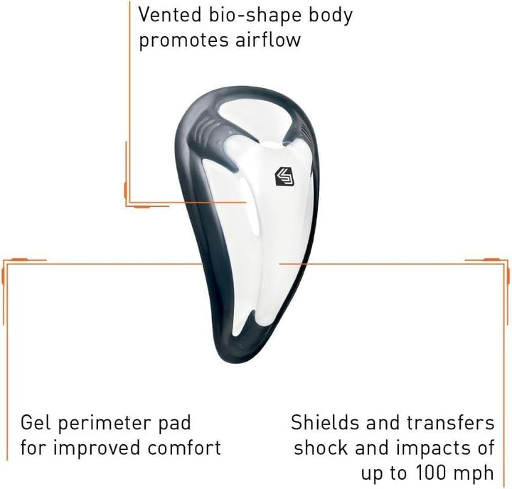 ShockDoctor Herren Tiefschutz Suspensorium mit Bioflex Cup L Weiss (White) Single, L Weiß (Whit