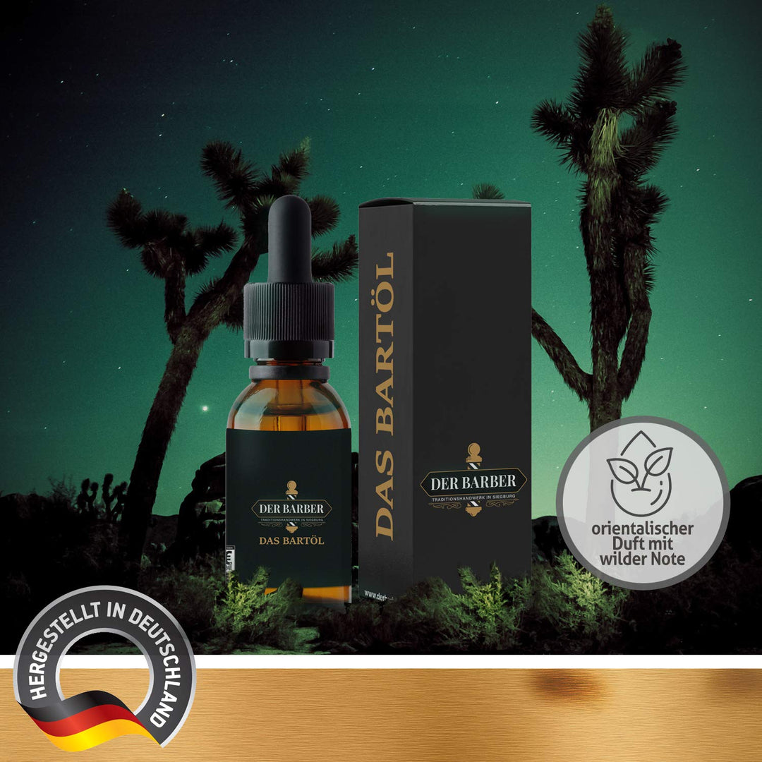 Das Bartöl von Der Barber - extrem ergiebiges Bart Öl - vegan - beruhigt die Haut - Beard Oil Made i