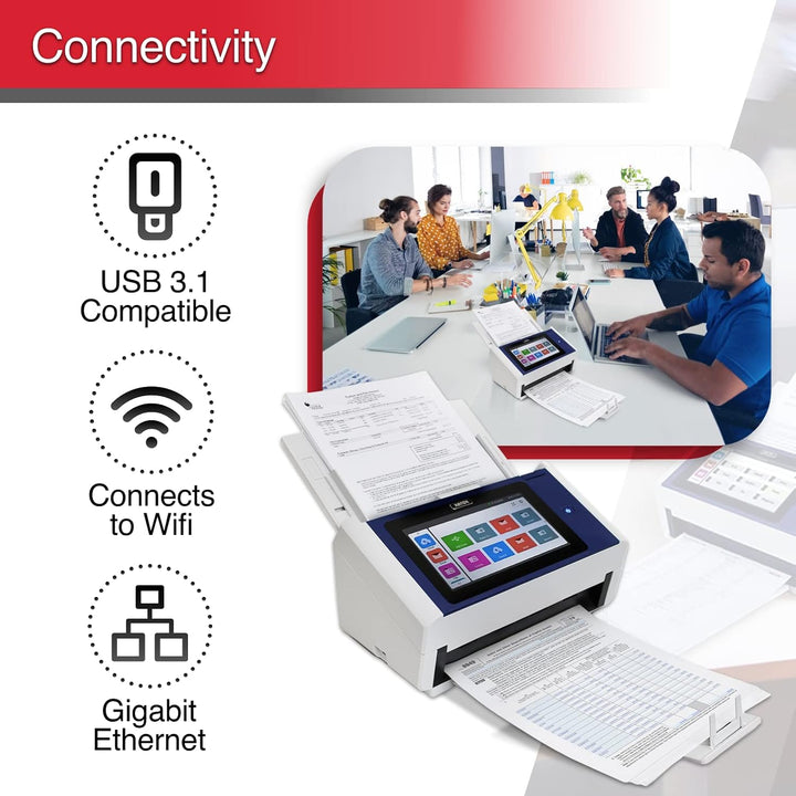 Xerox N60w Pro Scanner, USB Duplex Office Dokumentenscanner für PC, 8 Zoll Touchscreen, 65 PPM, 100