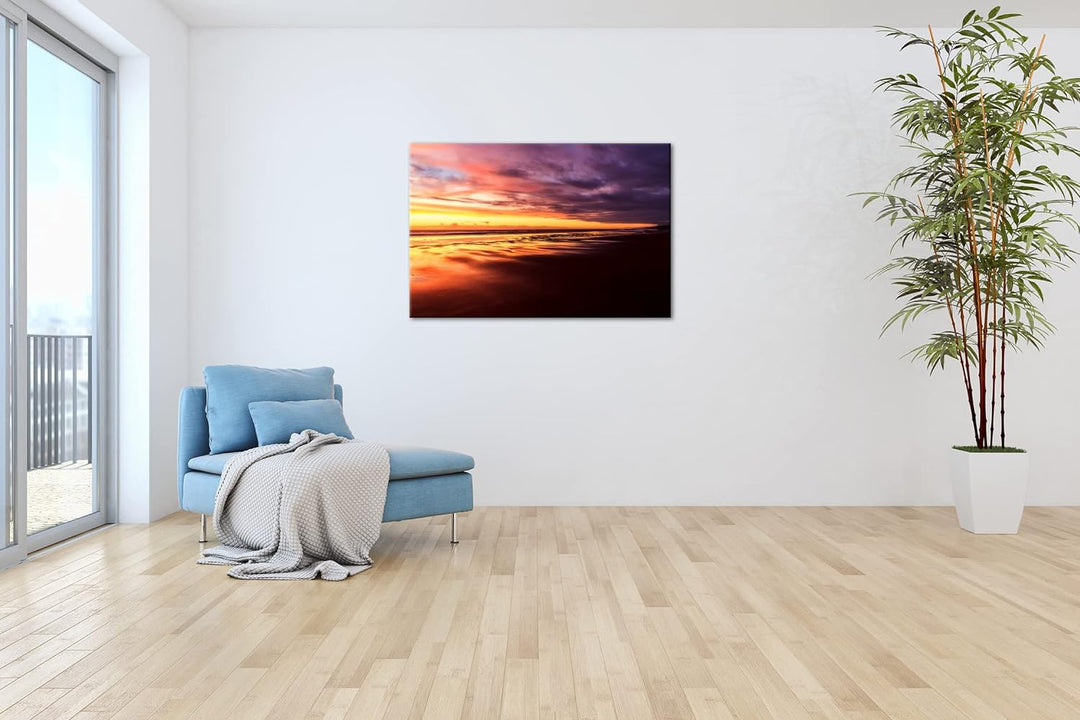 deyoli Sonnenaufgang Neuseeland Format: 100x70 als Leinwandbild, Motiv fertig gerahmt auf Echtholzra