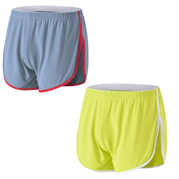 BIATWOWR Herren Boxershorts Atmungsaktive und Bequem Boxershorts mit Seitenschlitz M Blaugelb, M Bla