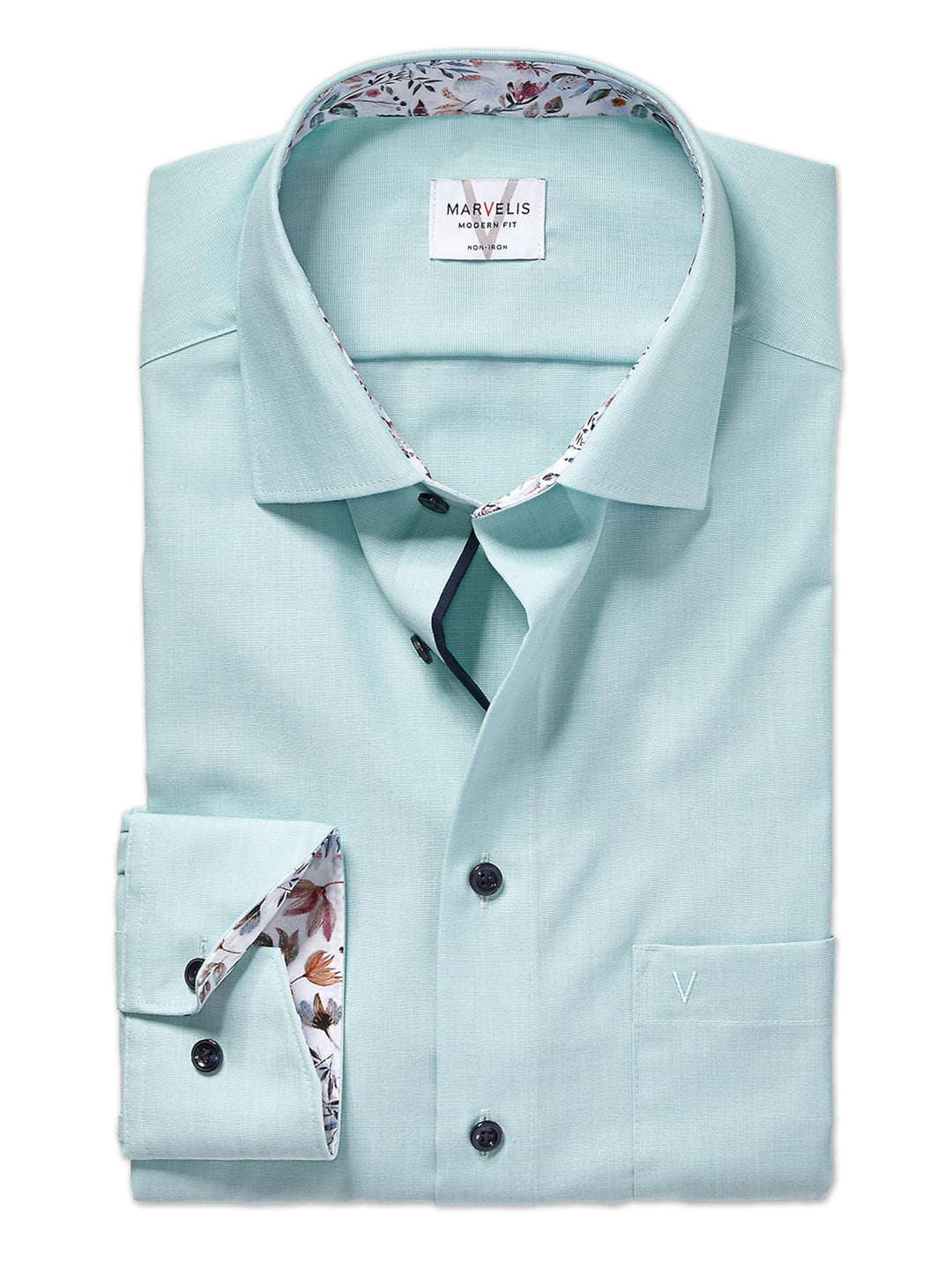 Marvelis Herren Businesshemd Langarm 720014,Einfarbig,Modern Fit,New Kent 41 Hellgrün 40, 41 Hellgrü
