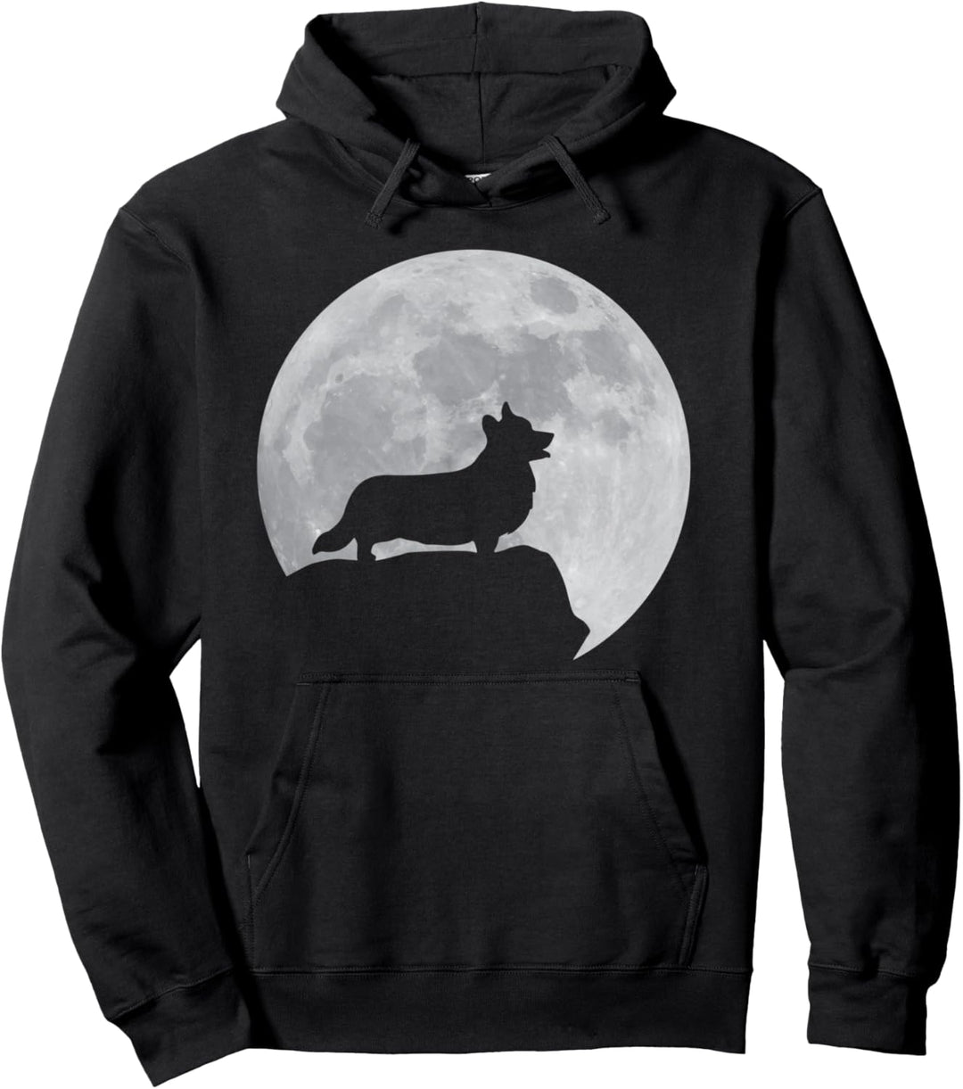 Moon And Dog Silhouette – Cardigan Welsh Corgi Pullover Hoodie