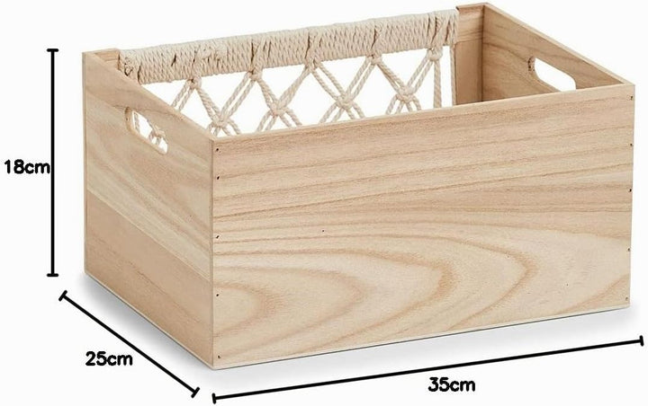 Zeller 15189 Aufbewahrungskiste 'Boho', Holz, ca. 35 x 25 x 18 cm, ca. 35 x 25 x 18 cm