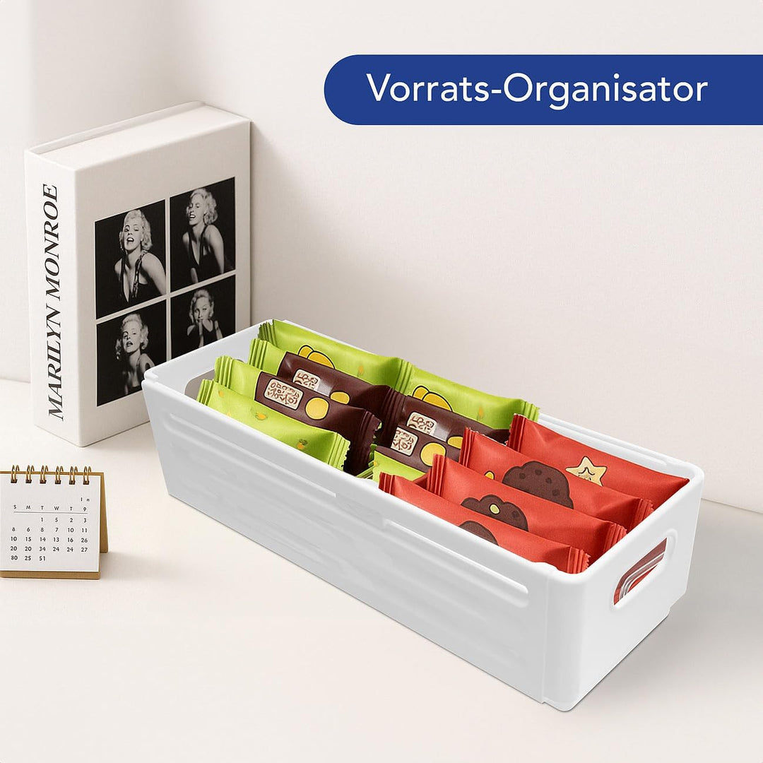 Rosenstein & Söhne Schrank Organizer: 6er-Set Küchenschrank-Organizer, faltbar, weiss (Kühlschrank-B