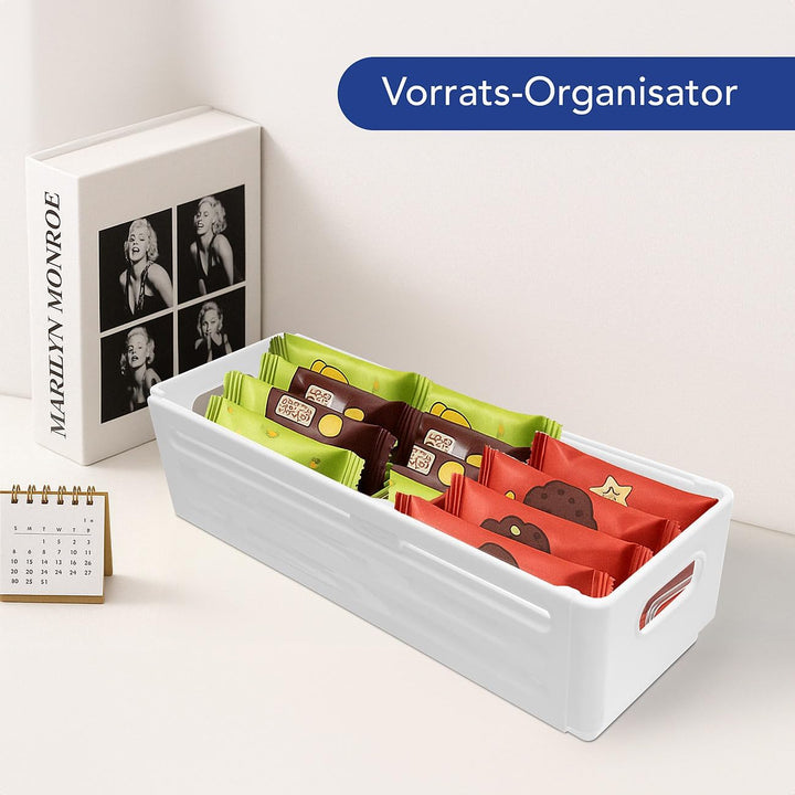 Rosenstein & Söhne Schrank Organizer: 6er-Set Küchenschrank-Organizer, faltbar, weiss (Kühlschrank-B