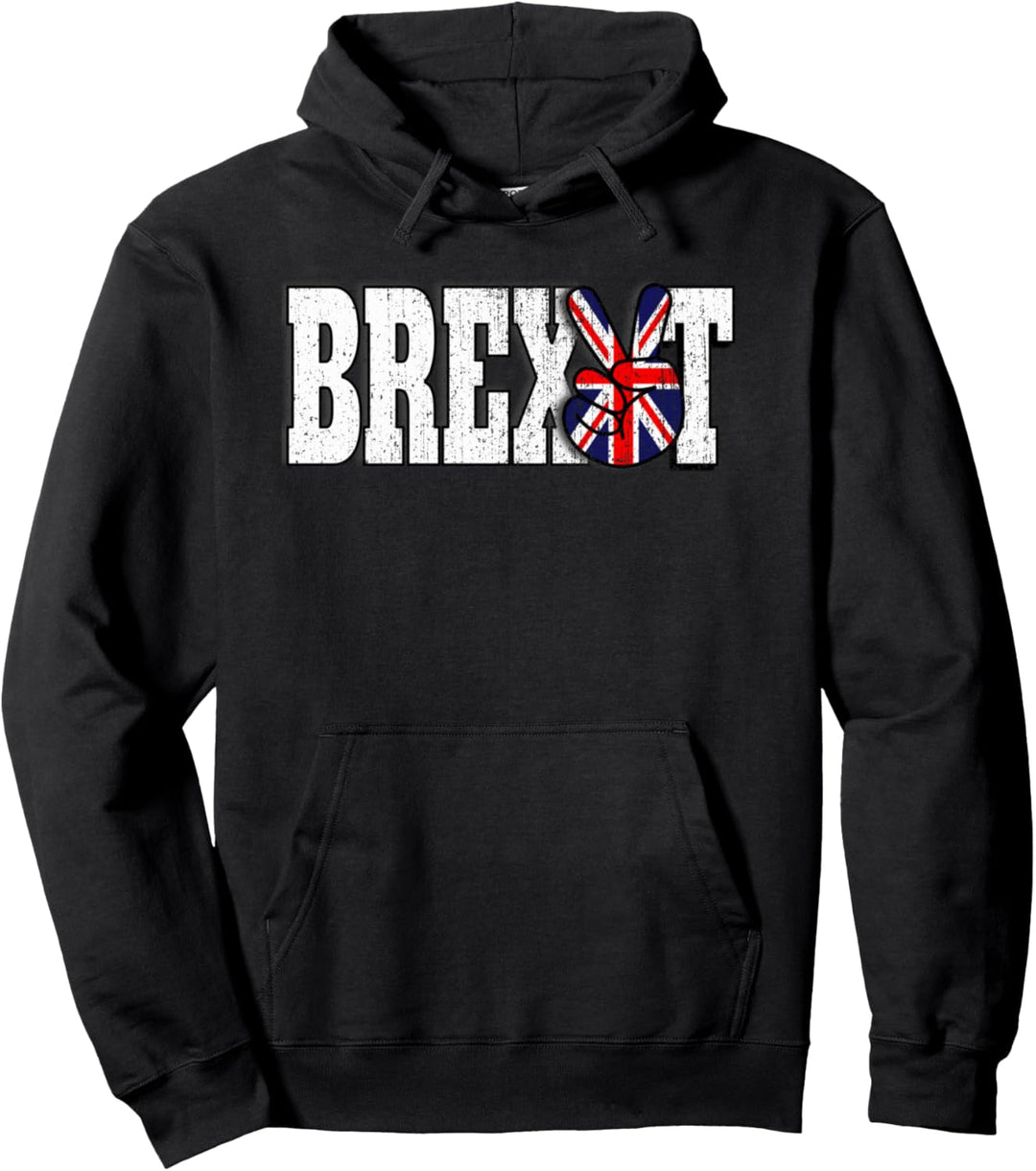 Brexit Shirt Britische Flagge UK EU Exit Politik Peace Schild Pullover Hoodie