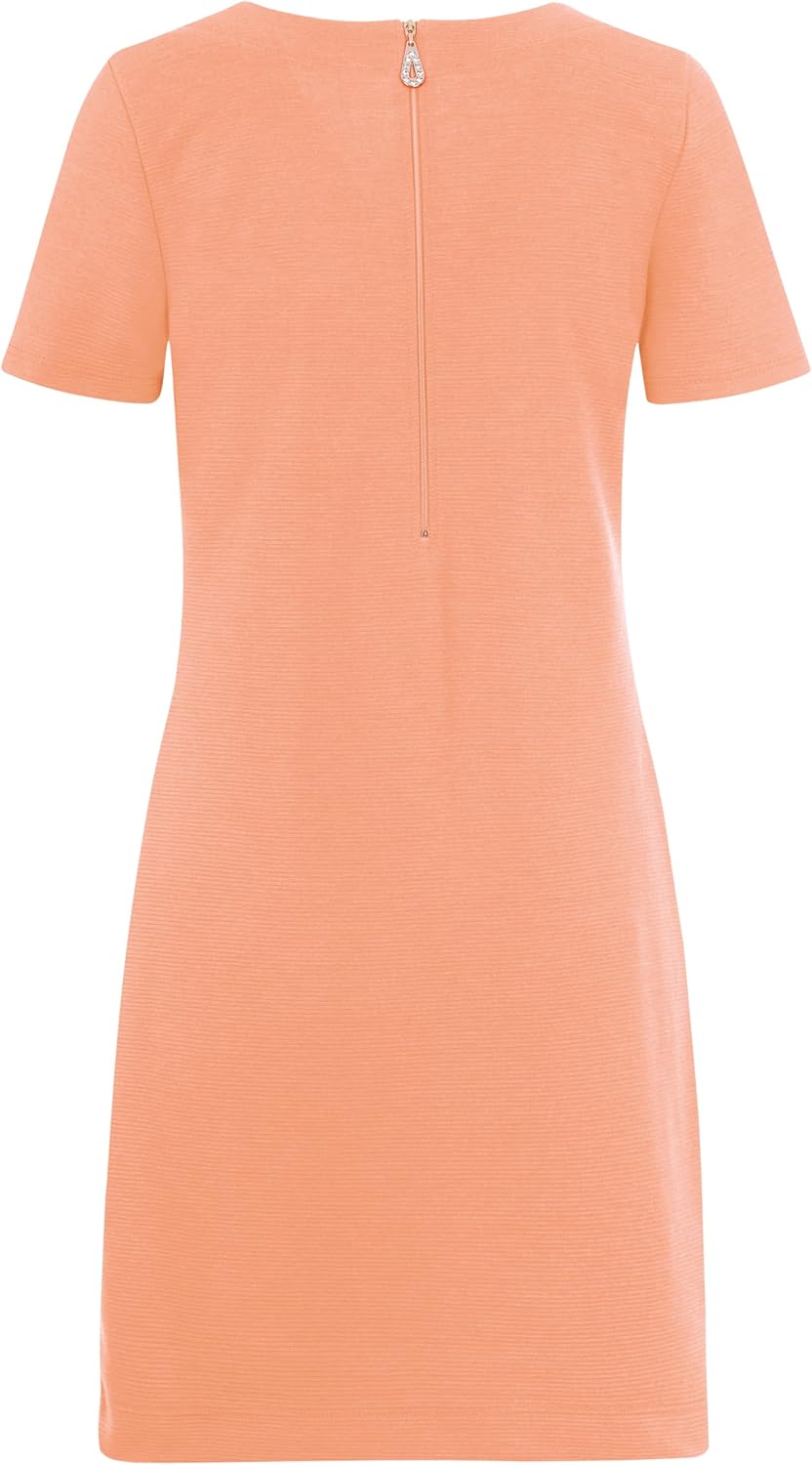 Trigema Halbarm Kleid mit Kristallsteinen, Aprikose