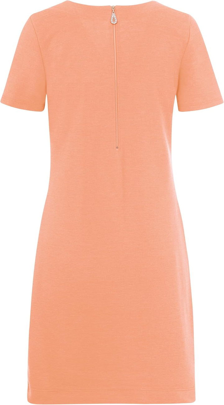 Trigema Halbarm Kleid mit Kristallsteinen, Aprikose