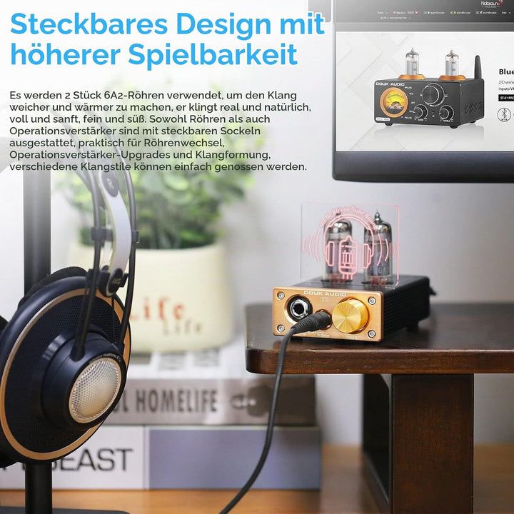 Douk Audio U10 Mini Röhren Kopfhörerverstärker HiFi Tube Headphone Amplifier Stereo Vorverstärker fü