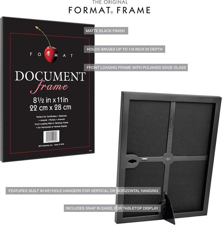 MCS Black Format Frame - 8.5x11 (40957), Plastik, schwarz, 22.097999999999999 x 1.524 x 28.447999999