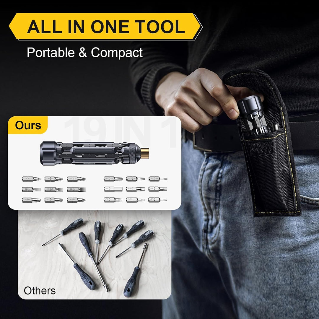 JOREST 19 in 1 EDC Multibit Schraubendreher Set, Geschenke für Männer, Multitool Weihnachtsgeschenke