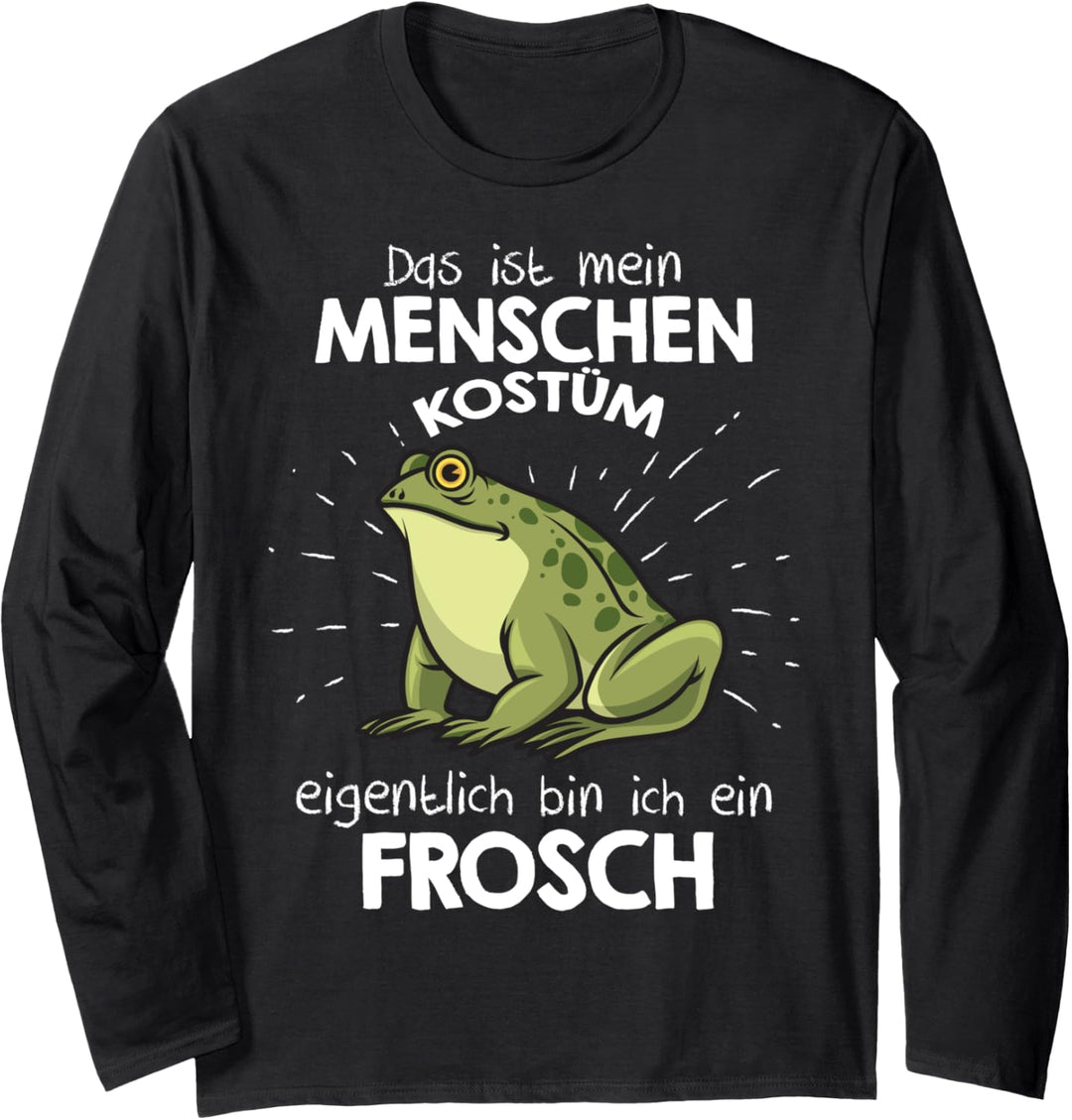 Mein Menschen Kostüm Bin ich ein Frosch, Halloween Outfit Langarmshirt