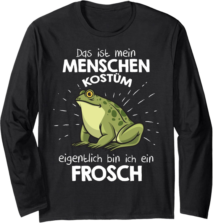 Mein Menschen Kostüm Bin ich ein Frosch, Halloween Outfit Langarmshirt