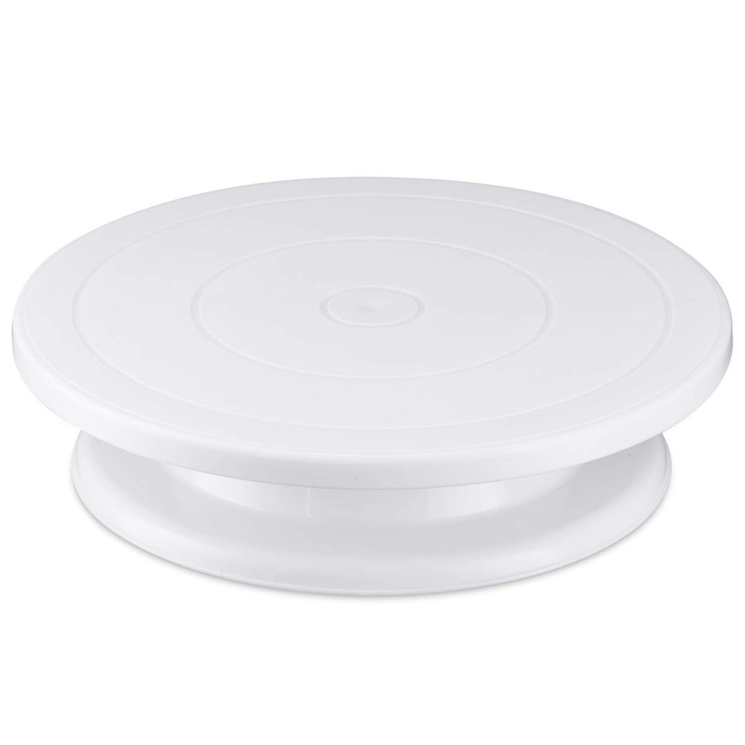 Comforty Tortenplatte Drehbar 28 cm Weiss, Drehteller Torte für Kuchen Tortenplatte Drehbar Weiss, T