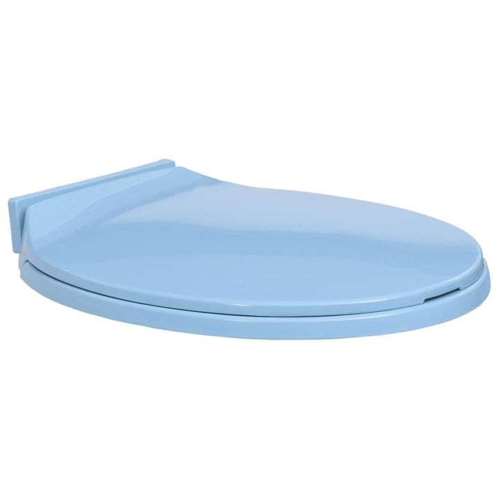 HOMIUSE Toilettendeckel 46x34 cm Toilettensitz mit Absenkautomatik Blau Oval Wc Sitz mit Absenkautom