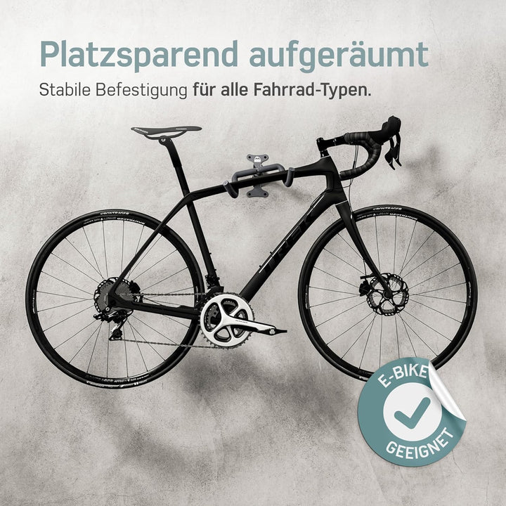 Borgen Fahrrad Wandhalterung klappbar - Fahrradhalterung Wand bis 20kg Tragfähigkeit - Winkel und Wa