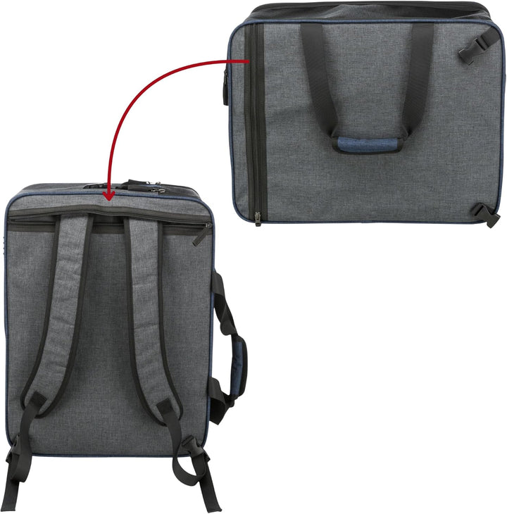 TRIXIE Rucksack & Tasche Tara 2 in 1 - grau/blau 25 × 38 × 50 cm Grau L 50 x B 25 x H 50 cm, Grau L