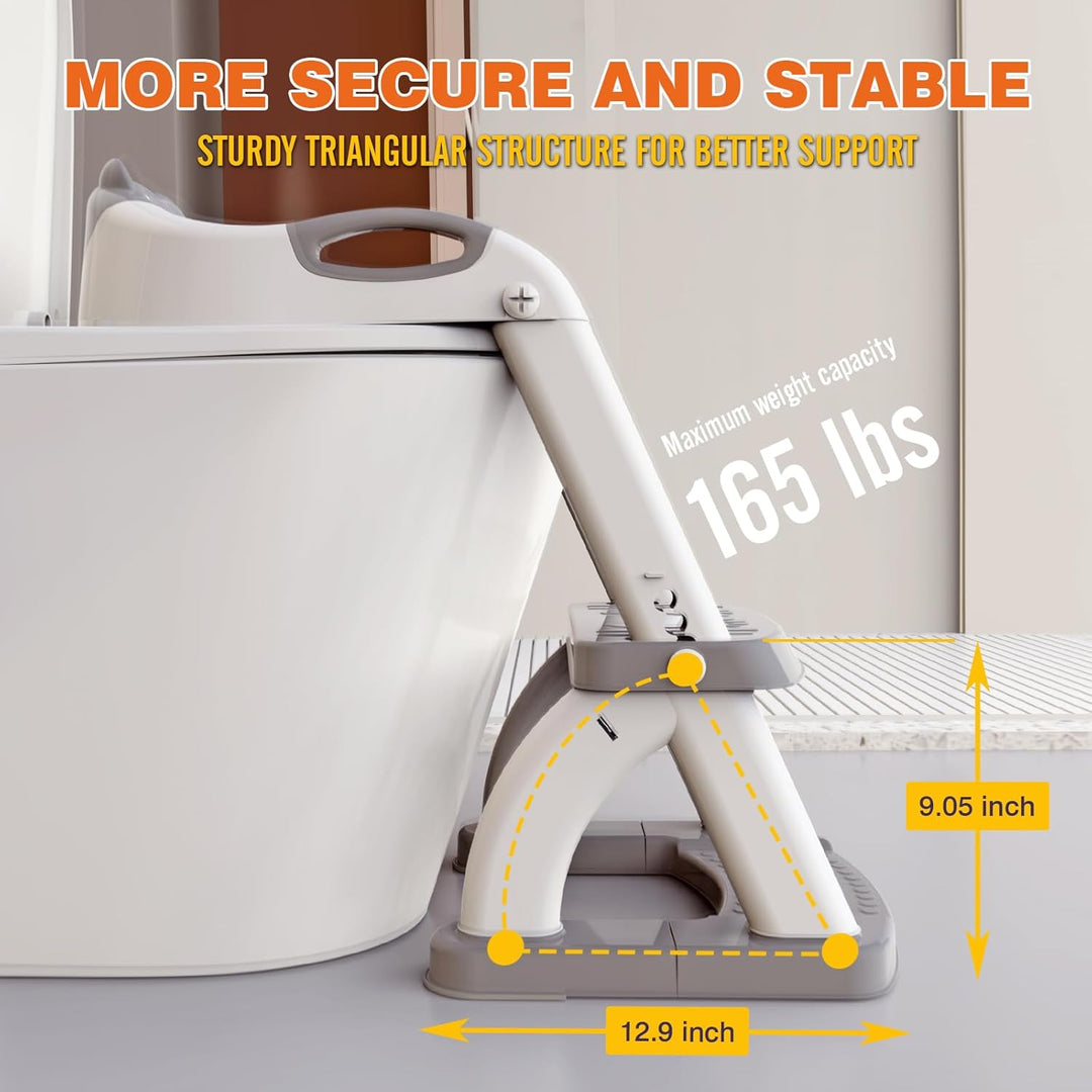 Toilettensitz Kinder mit Treppe, Upgraded WC Aufsatz für Kinder für Jungen und Mädchen, 2-in-1 Toile