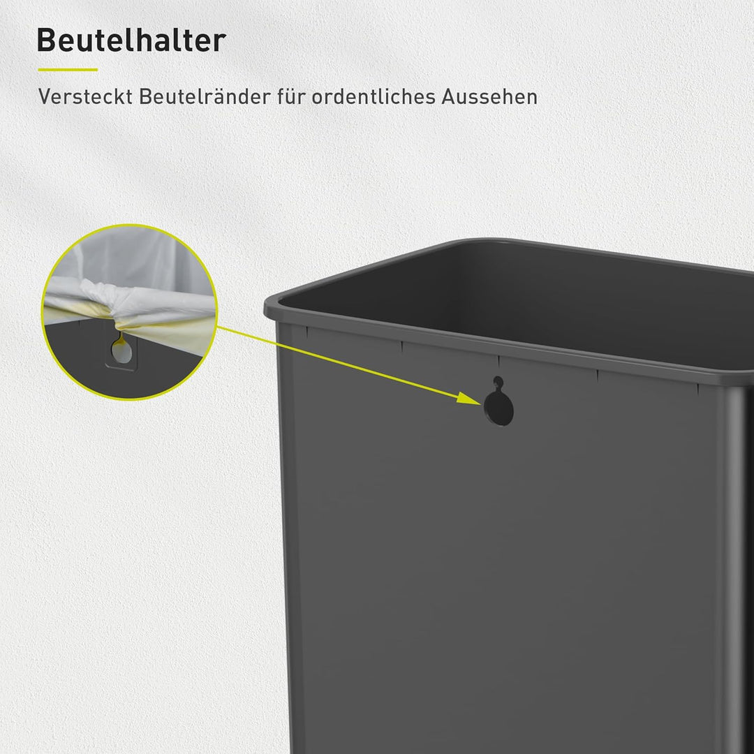 EKO Madison Mülleimer Küche 30L, Abfalleimer mit herausnehmbarem Inneneimer, Soft Closing Deckel, fi