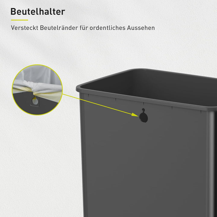 EKO Madison Mülleimer Küche 30L, Abfalleimer mit herausnehmbarem Inneneimer, Soft Closing Deckel, fi