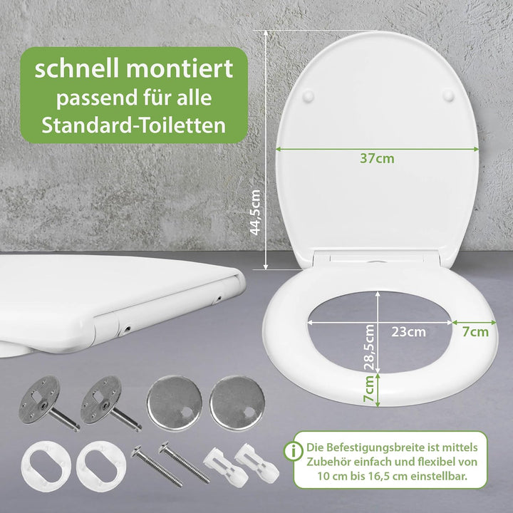 banjado® Toilettendeckel mit Absenkautomatik 44x37cm mit Motiv Farbspritzer - WC Brille Soft Close -
