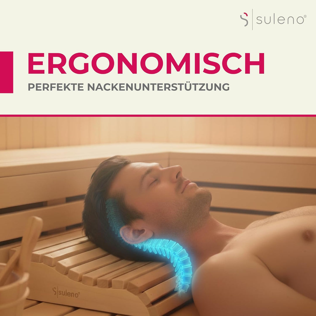 SULENO Sauna Kopfstütze OLE ergonomisch Espe Nackenstütze Kopfkeil Saunakissen