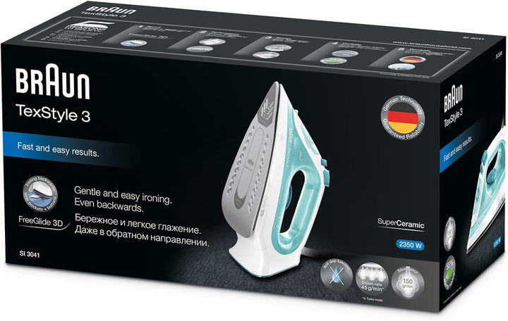 Braun TexStyle Dampfbügeleisen, Zwei-Wege-Bügelsohle, 3D SuperCeramic, verschiedene Farben 150 gr/mi