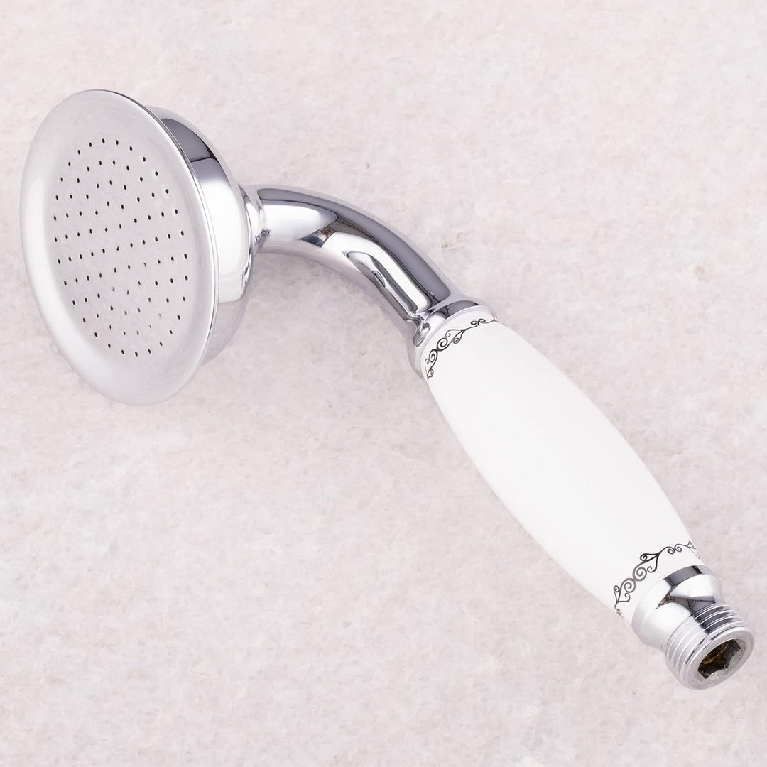 Handbrause retro nostalgie Duschkopf mit Keramikgriff Messing