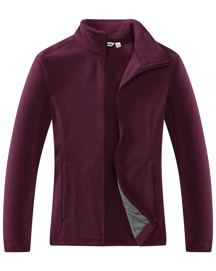 33,000ft Damen Fleecejacke mit Durchgehendem Reissverschluss Stehkragen Damen Leichte Fleece Jacke A