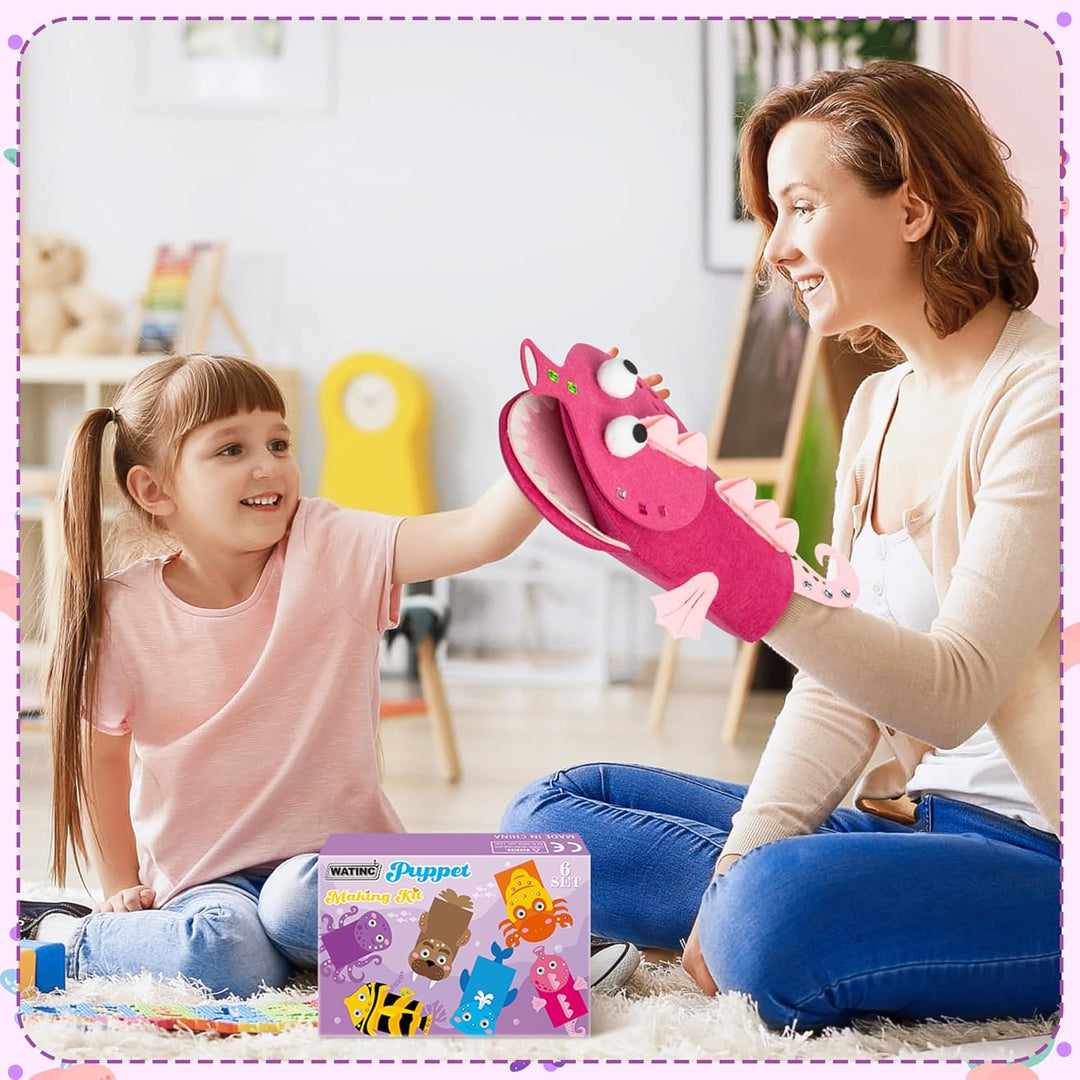 WATINC Felt Handpuppe DIY Art Craft Set 6 Stück Puppentheater Kreatives DIY-Set zum Selbermachen für
