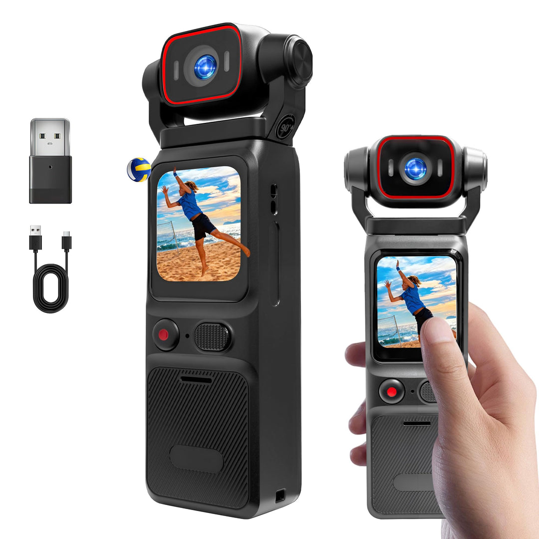 Vlogging Kamera 4K, Kleine Pocket Kamera, Actionkamera für Outdoor