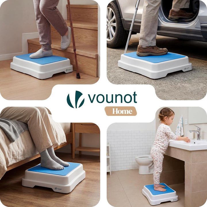 VOUNOT® Rutschfester Tritthocker bis 180 kg, Steighilfe & Einstiegshilfe Trittstufe für Senioren Erw