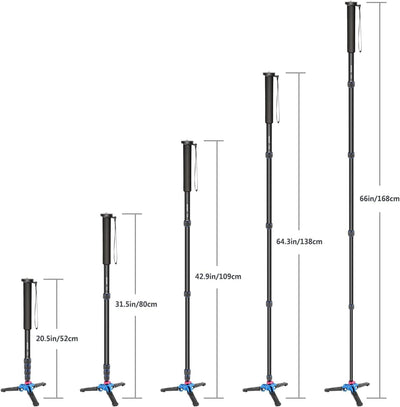 Neewer Ausziehbares Einbeinstativ für Kamera mit Abnehmbarer und Faltbarer Halterung: aus Aluminiuml