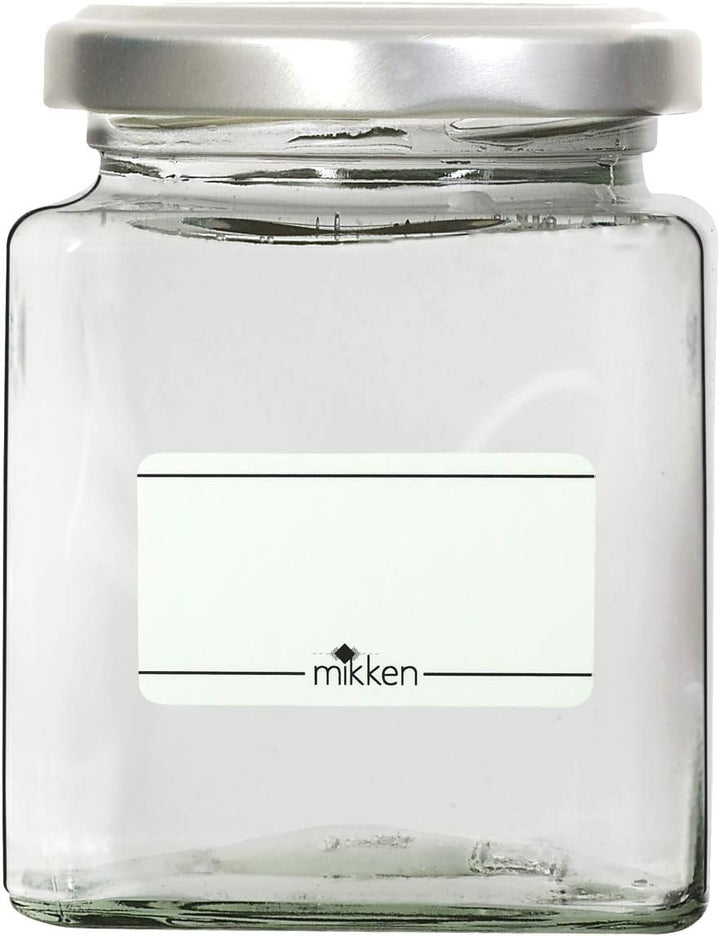 mikken 12x Gewürzglas Einmachglas eckig 212 ml mit Beschriftungsetiketten