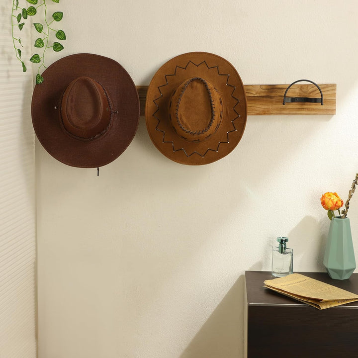Taozun Cowboyhut-Halter, 4 Packungen Cowboyhuthalter, Hutaufhänger, Wandhalterung, schwarze Huthaken