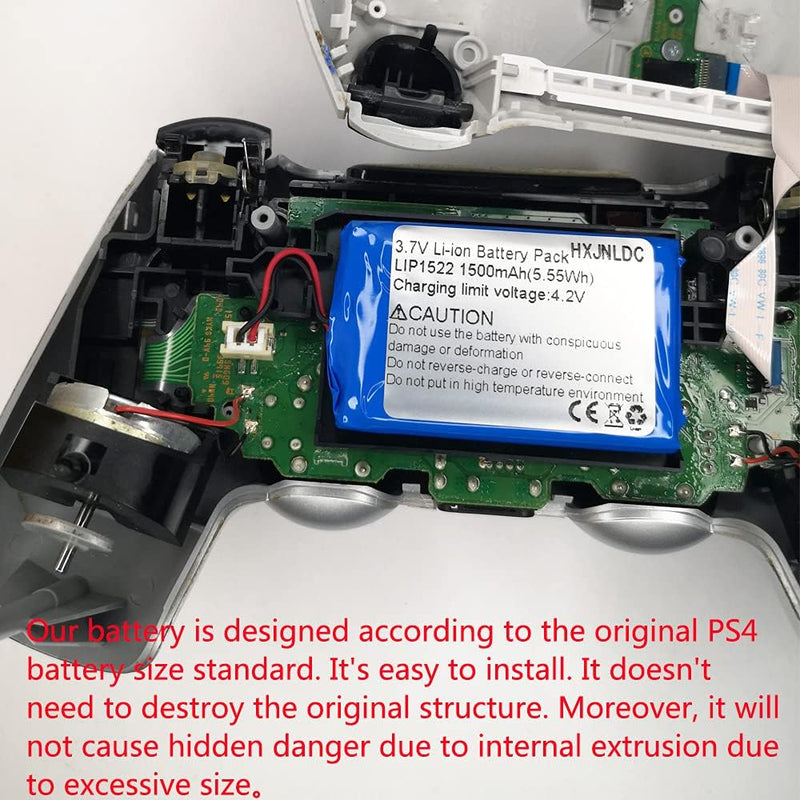 DC 3.7V 1500mah LiPo-Akku für Sony PS4 Controller Batteriewechsel (CUH-ZCT1U,CUH-ZCT1E,CUH-ZCT1A,CUH